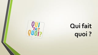 Qui fait
quoi ?
 