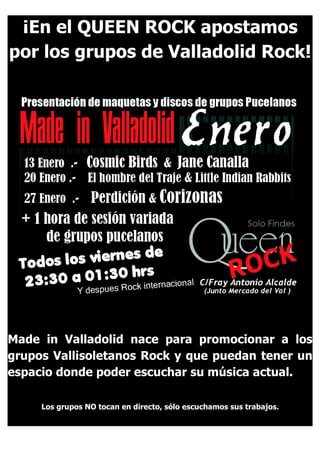 Made in Valladolid Queen Rock maquetas y discos grupos musica conciertos festivales ocio y rutas valladolid