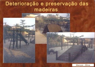 Deterioração e preservação das 
madeiras 
Marcore - África 
 