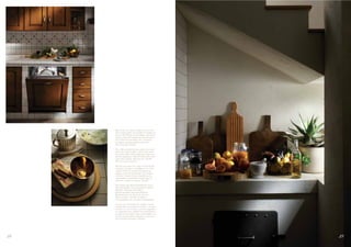 Dietro ante con telaio in legno massiccio rese
     ancora più pregiate da maniglie in metallo con
     decoro color Panna, si nascondono vani attrez-
     zati ma anche elettrodomestici di prima neces-
     sità. Come la lavastoviglie con i comandi a
     scomparsa, integrata nelle strutture del
     Decorceramica “Amalfi”

     The solid wood frame door made even more
     special by metal handles with Cream colour
     decoration hides well-equipped storage space
     and key appliances. Like the dishwasher with
     concealed controls, built into the "Amalfi"
     Decorceramica structure.

     Derrière les portes avec cadre en bois massif
     enrichies de poignées métalliques avec décor
     couleur Crème se cachent des logements
     équipés et des électroménagers de première
     nécessité. Comme le lave-vaisselle avec les
     commandes escamotables, intégré dans les
     structures du Decorceramica “Amalfi”.

     Die Fronten mit Massivholzrahmen zieren
     edle Metallgriffe mit cremefarbenem Dekor.
     Dahinter verbergen sich diskret
     Küchenutensilien und unverzichtbare
     Haushaltgeräte wie der in das System
     Decorceramica “Amalfi” integrierte
     Geschirrspüler mit verdeckter Bedienblende.

     Las puertas con bastidor de madera maciza,
     enriquecidas con tiradores metálicos con deco-
     raciones de color Crema, encierran alojamien-
     tos equipados pero también electrodomésticos
     de primera necesidad, como el lavavajillas con
     mandos escamotables integrado en las estruc-
     turas del Decorceramica “Amalfi”.




24                                                    25
 