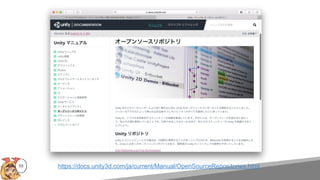 https://docs.unity3d.com/ja/current/Manual/OpenSourceRepositories.html58
 