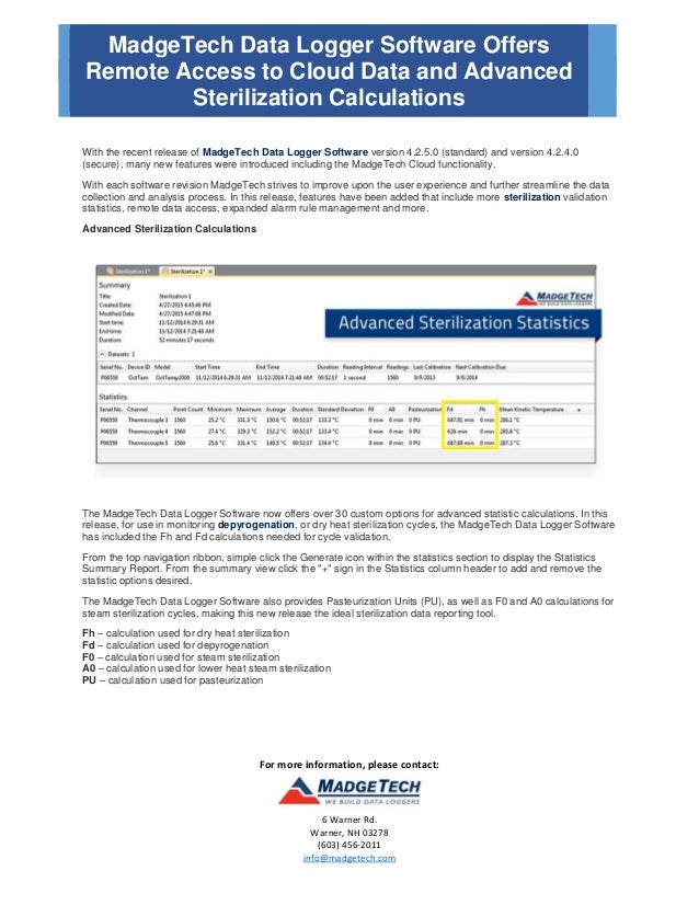 MadgeTech data logger software
