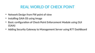 basic interduction of checkpoint and firewall types and implement | PPTX