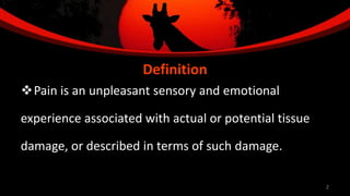 Types of pain and assessment of pain | PPTX