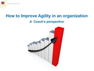 How to Improve Agility in an organization
           A Coach’s perspective
 