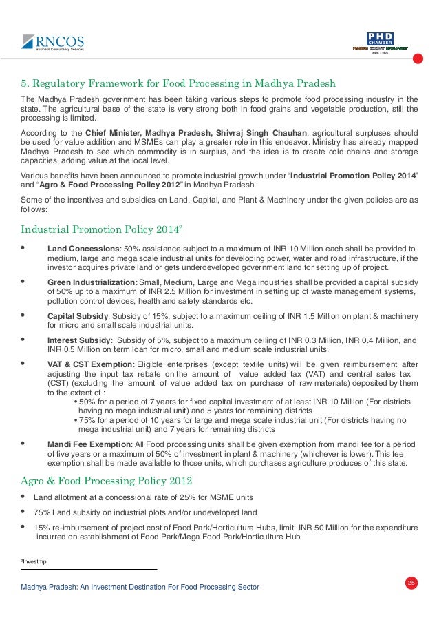Madhya pradesh food processing industry