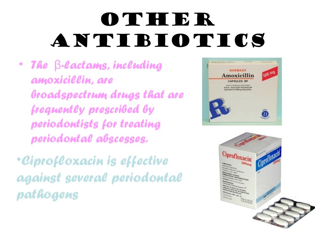 Antibiotics used in periodontal disease