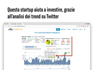 54
Questa startup aiuta a investire, grazie
all’analisi dei trend suTwitter
 