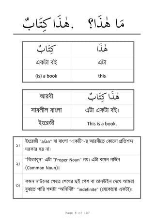 1
2
3
  .
 
স e e i
e i e
(is) a book this
i я "a/an" "e "- p b
" " e "Proper Noun" e u
(Common Noun)।
u k t di ui
b "a " "indefinite" ( e )
i я This is a book.
Page 8 of 107
 