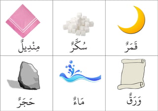 ٌ
‫يل‬ِ‫د‬
ْ
‫ِن‬‫م‬ ٌ‫ر‬
َّ
‫ك‬ُ‫س‬ ٌ‫ر‬َ‫م‬
َ
‫ق‬
ٌ‫ر‬َ‫ج‬َ‫ح‬ ٌ‫اء‬َ‫م‬
ٌ
‫ق‬َ‫ر‬َ‫و‬
 