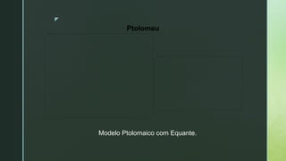 z
Modelo Ptolomaico com Equante.
Ptolomeu
 