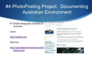 #4 Photoblogging Project:  iReportingMobile JournalismHigh School Students Document InaugurationTools:  Flickr, Twitter, YouTubehttp://wainauguration.org/