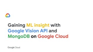 Gaining ML insight with
Google Vision API and
MongoDB on Google Cloud
 