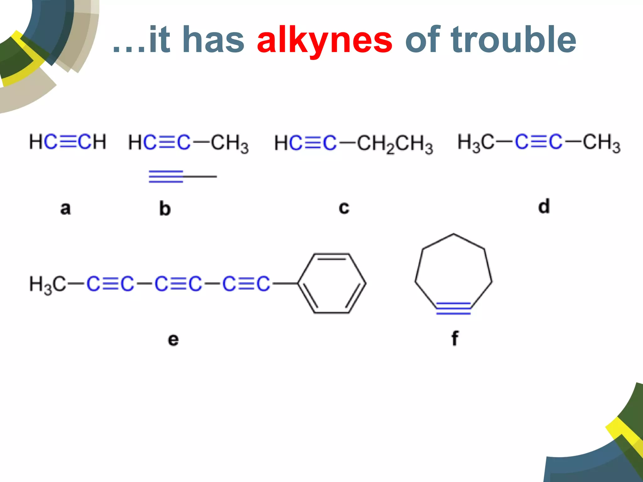 …it has alkynes of trouble
 