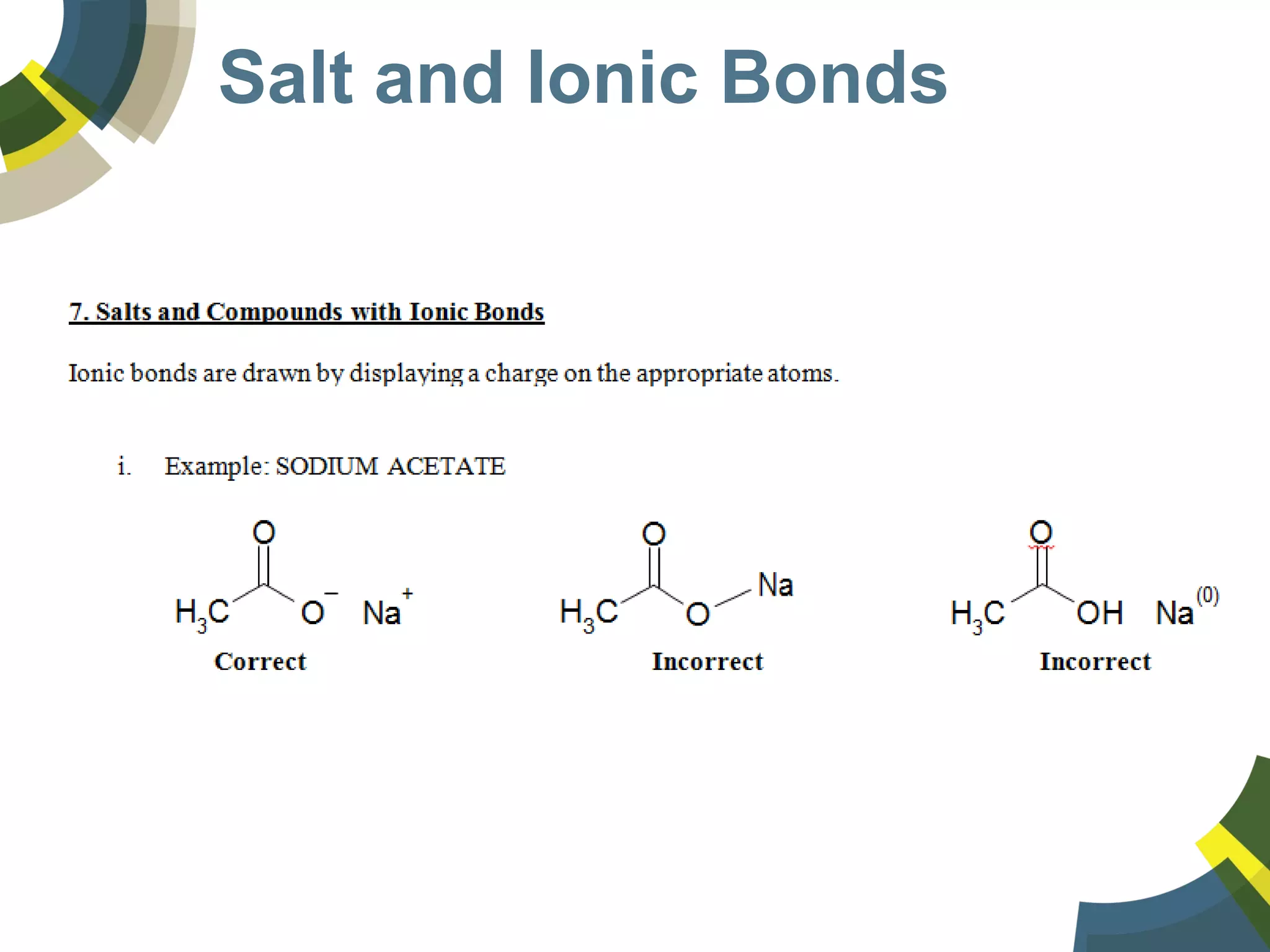 Salt and Ionic Bonds
 