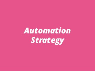 Automation
Strategy
 