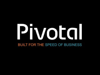 1Pivotal Confidential–Internal Use Only
BUILT FOR THE SPEED OF BUSINESS
 