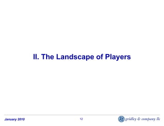 II. The Landscape of Players




January 2010                12
 