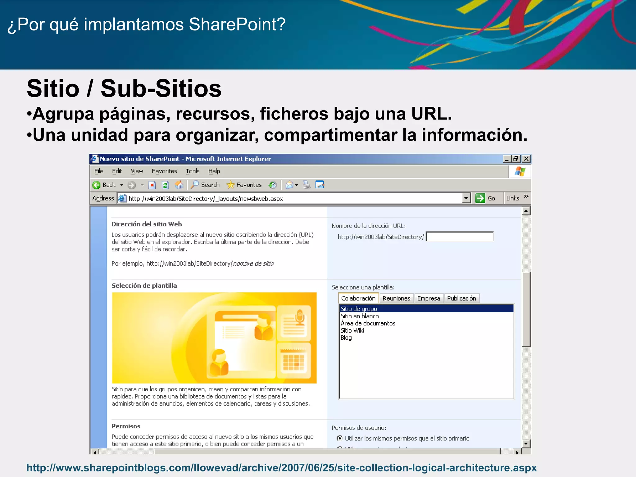 Páginas – Tipo de Páginas