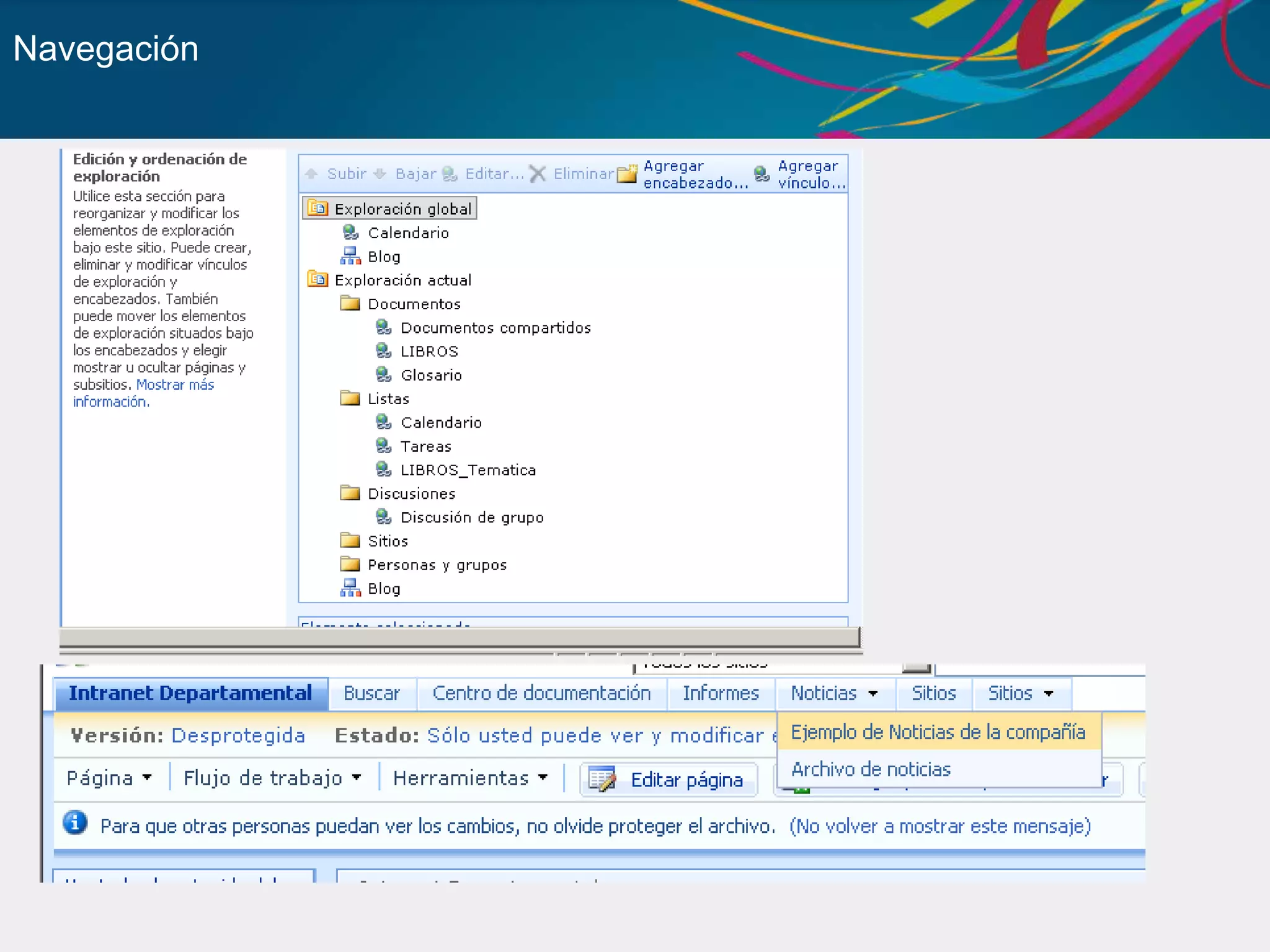 Sitios y mas cosas(Aplicaciones y colecciones de sitios)Aplicación WebUtilizar distintos métodos de autenticación. 