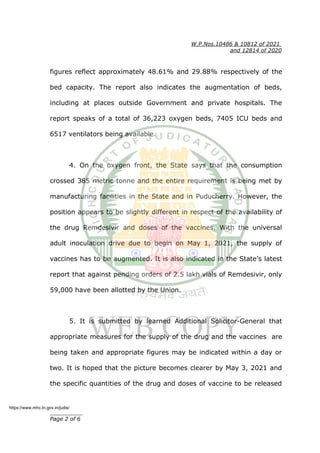 W.P.Nos.10486 & 10812 of 2021
and 12814 of 2020
figures reflect approximately 48.61% and 29.88% respectively of the
bed ca...