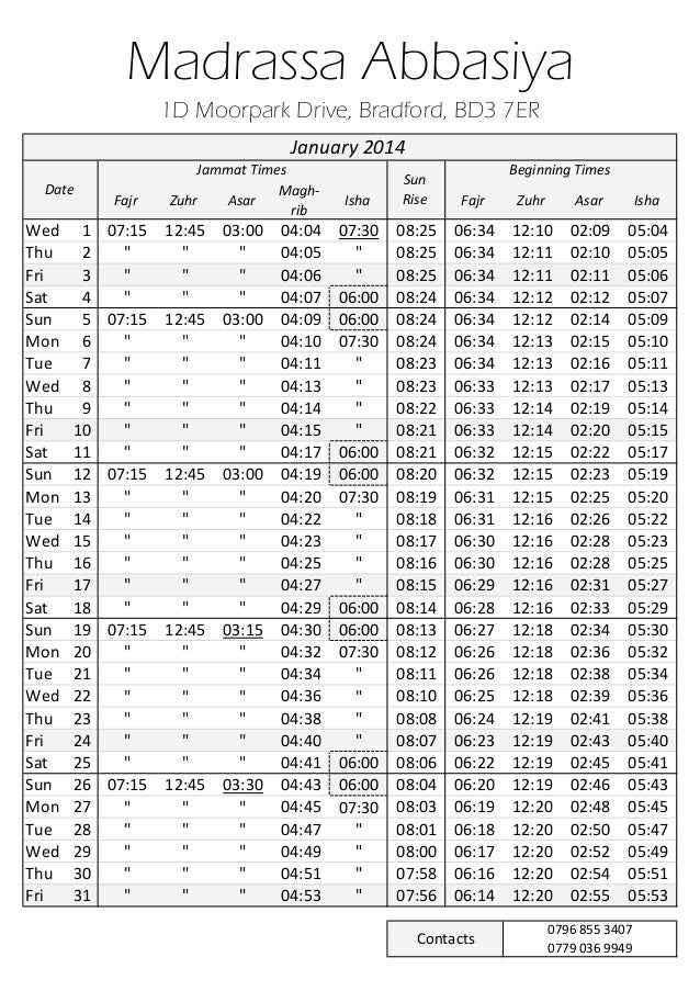namaz timetable bradford namaz timetable bradford