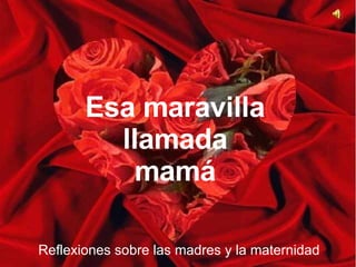 Esa maravilla llamada mamá Reflexiones sobre las madres y la maternidad  
