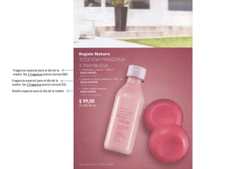 Fragancia especial para el día de la
madre. De 1 fragancia precio normal $31
Fragancia especial para el día de la
madre. De 1 fragancia precio normal $83
Diseño especial para el día de la madre
 