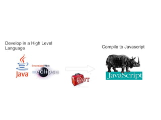 Develop in a High Level
Language Compile to Javascript
 