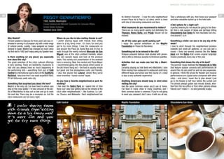 MADRID: FROM AMERICAN TO AMERICAN

36

Peggy Gennatiempo

1950, Seattle, Washington
Consul General and Minister Counselor for Consular Affairs,
United States Embassy
Resident since 2009
Why Madrid?
I’d been posted to Caracas for three years and was interested in serving in a European city with a wide range
of cultural events. Luckily, I was assigned as Consul
General in Spain. Madrid has changed so much since
my first visit in 1992 and I enjoy using my Spanish here.
Is there anything (or any place) you especially
love about the city?
The great selection of the city’s cultural offerings
is very exciting. There are wonderful museums to
visit and you always have so much happening in
the performing arts – everything from jazz at Café
Central to international opera stars at the Auditorio
Nacional. I also love that I can walk anywhere here;
it’s an extremely walk-able city.
Something that surprised you about life here?
Madrid is the only city I’ve ever lived in where cars
stop at the cross walks! I’m also amazed at the ability of Madrileños to stay out so late and go to work
the next day. There may be a recession on, but the
city’s restaurants are full every night.

I prefer sharing tapas
with friends than sitting
down to a big fancy meal.
It s more fun and you
get to try more things.

Where do you like to take visiting friends to eat?
I prefer sharing tapas with friends than sitting
down to a big fancy meal. It’s more fun and you
get to try more things. I love the restaurants on
and around the Plaza de Santa Ana and it’s fun to
walk through the newly restored Mercado de San
Miguel, one of the city’s prettiest markets, where
you can sample tapas and look at the produce
stalls. The variety and presentation of the seafood
here is amazing. Near the market and Plaza Mayor
I recommend going into the places where some of
the old timers hang out – the food is usually simple
but great and the atmosphere rustic and friendly.
I also like places like Lateral, where they serve
more inventive “nueva cocina” tapas.

its distinct character – I love the arty neighborhood
around Plaza de la Paja in La Latina, which is lined
with lots of interesting restaurants and bars.
What museums do you recommend to visitors?
There are so many worth seeing but definitely the
Thyssen, Reina Sofía, and Prado should not be
missed.
An off-the-radar gem worth seeking out?
I enjoy the special exhibitions at the Mapfre
Foundation on Paseo de Recoletos.
Something not to be missed in the city?
Octopus prepared Galician style (dusted with pimentón) is often a delicious surprise to American palettes.
Activities that can make one feel like a Madrileño?
Certainly staying out late feels very Madrileño. I also
think moving from restaurant to restaurant and trying
different tapas and wines over the course of a meal
is also a very authentic experience.

Do you have a favorite neighborhood or park for
strolling?
I live near the Retiro Park so I spend lots of time
there, but I also love getting lost on the streets of the
city’s older neighborhoods – like Austrias, La Latina, Chueca, and Malasaña. Each neighborhood has

Anything Americans should keep in mind when
visiting the city?
Use the same common sense you’d use at home.
I’ve lived in many cities in many countries, and I
think common sense is universal. If you’re not going
to need your passport, don’t carry it with you all day.

Café Central

Mapfre Foundation

Take a photocopy with you, then leave your passport
and other valuables locked up in the hotel safe.
A few options for a night out?
A perfect evening for me would be going to the theater then a late supper of tapas and perhaps hitting
Chocolatería San Ginés for hot chocolate and churros around 1 a.m.
Something a visitor can see or do any day of the
week?
I love to stroll through the neighborhood produce
markets and small art galleries -or you can see a
movie – there are several cinemas like the Yelmo
Ideal and the Retiro that screen original language
movies practically every day of the year.
Something that shows the city at its best?
The summer music festivals like Veranos de la Villa
that feature outdoor concerts and performances all
around the city are great fun and not very expensive.
In general, I think the prices for theater and musical
performances are a good value compared with other
cities – and since I never like to plan ahead I just
go to the theater a half hour before the curtain and
I’ve almost always gotten last-minute tickets, whether from the box office or from other patrons whose
friends can’t make it – no one generally scalps.

Chocolatería San Ginés

37

 