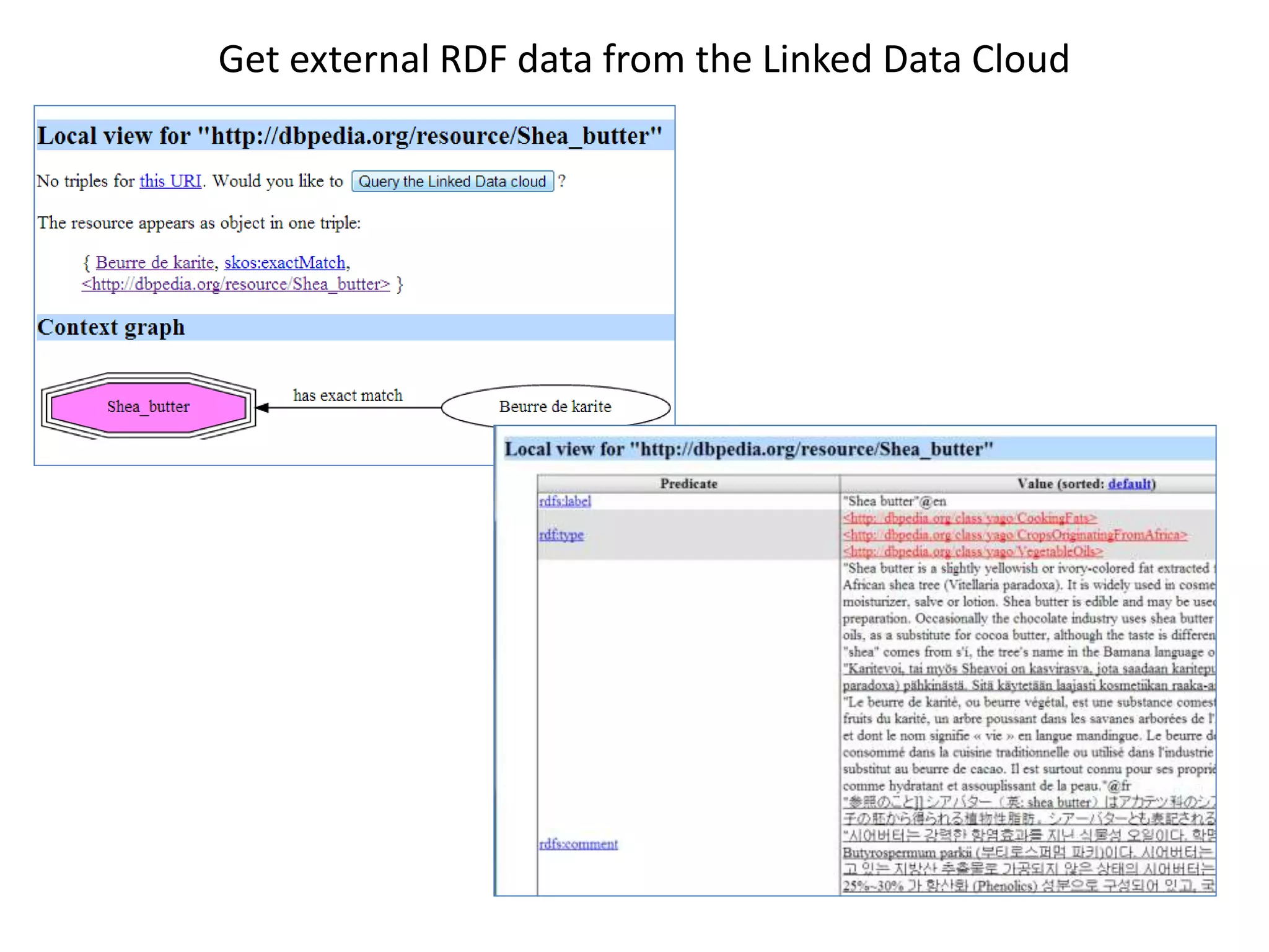 Get external RDF data from the Linked Data Cloud
 