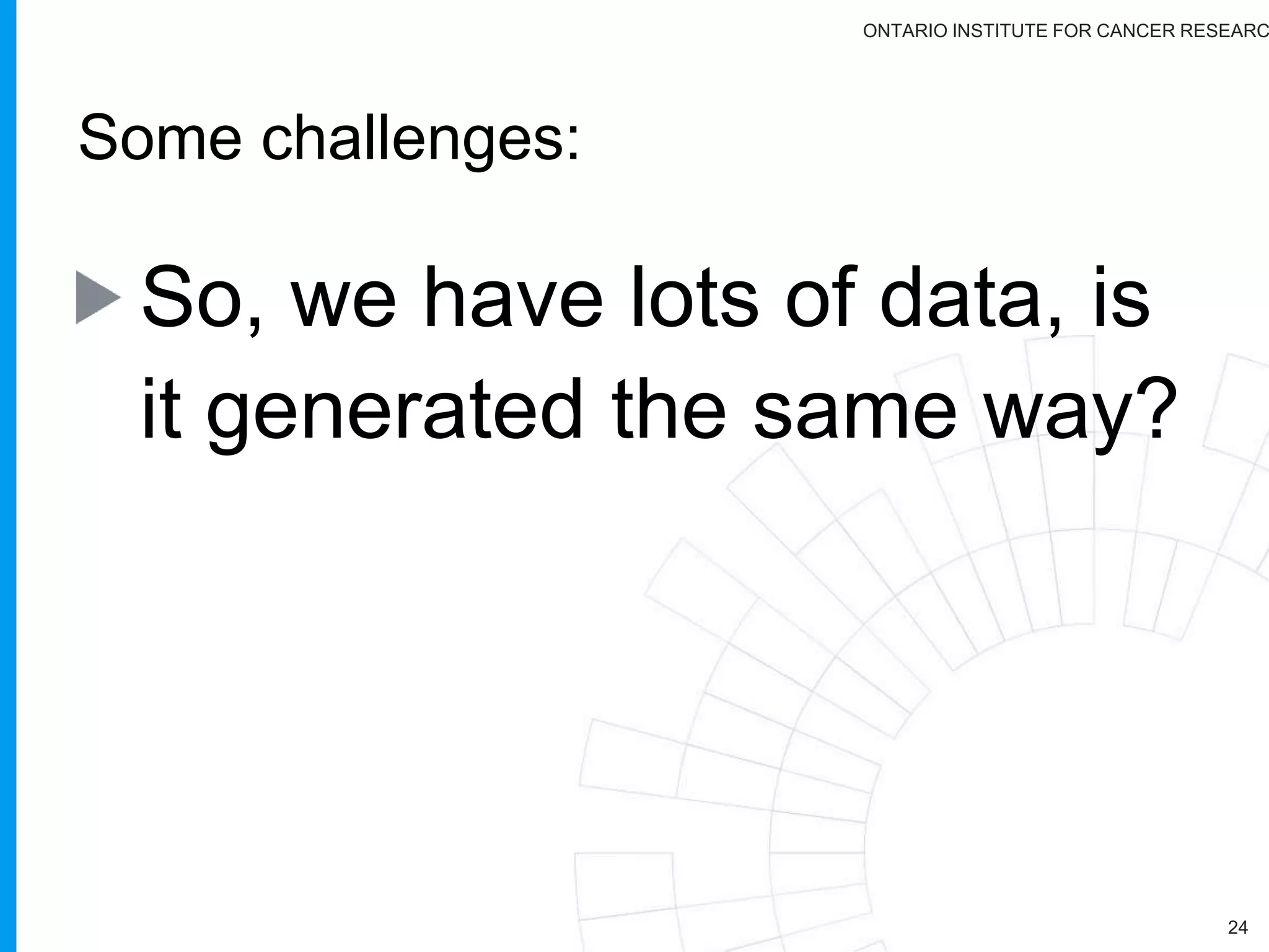 ONTARIO INSTITUTE FOR CANCER RESEARC
24
http://www.cancercollaboratory.org/
 
