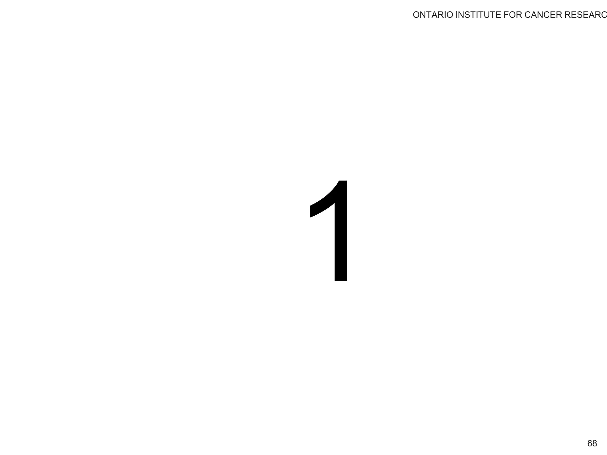 ONTARIO INSTITUTE FOR CANCER RESEARC
Informatics & BioComputing @ OICR
68
10
 