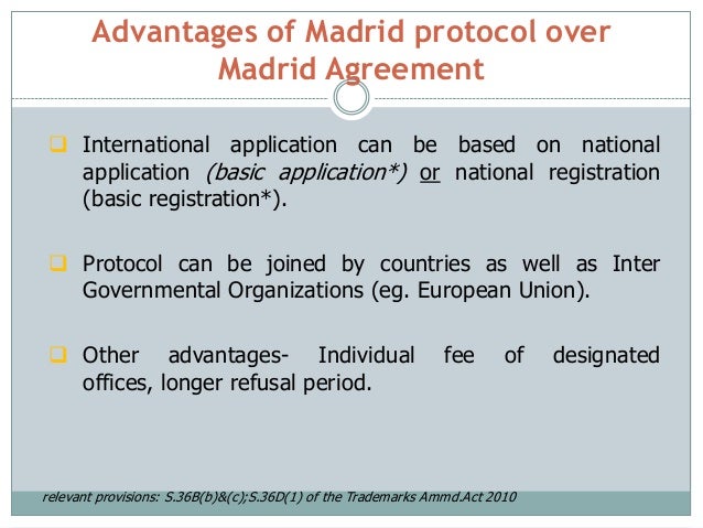 Madrid system for international registration of trademarks