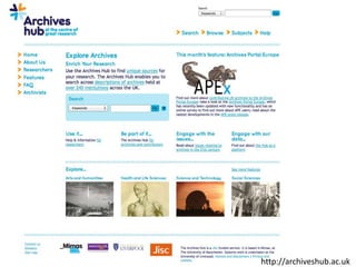http://archiveshub.ac.uk
 