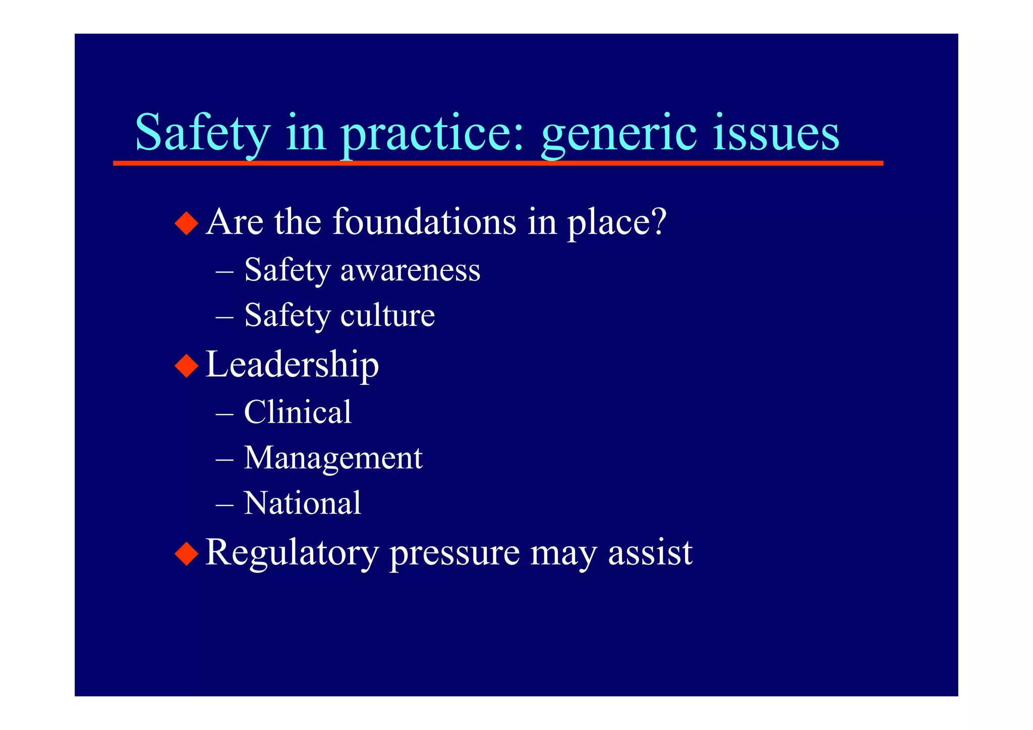 Risk Management and Patient Safety Evolution and Progress