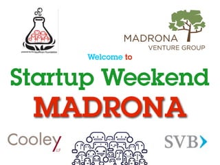 Welcome to


Startup Weekend
 MADRONA
 