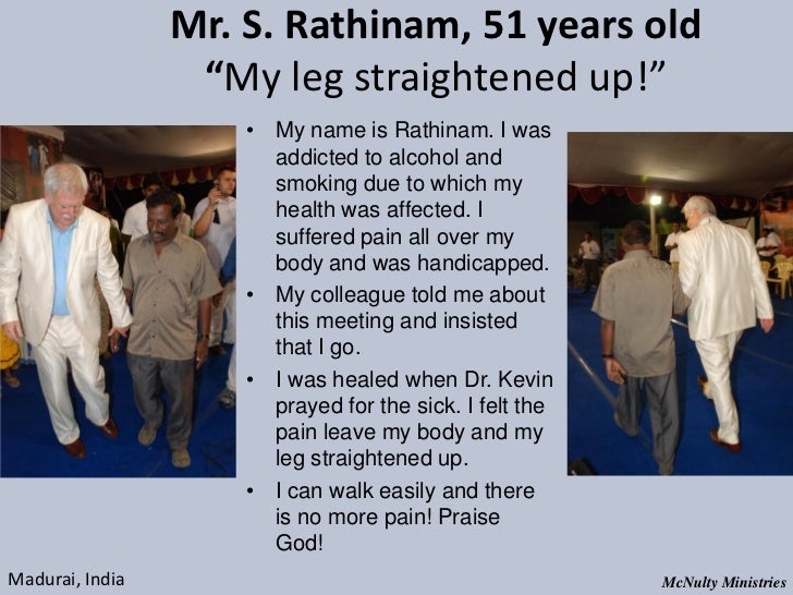 Mr. S. Rathinam, 51 years old “My leg straightened up!” • My name is Rathinam. I was ...