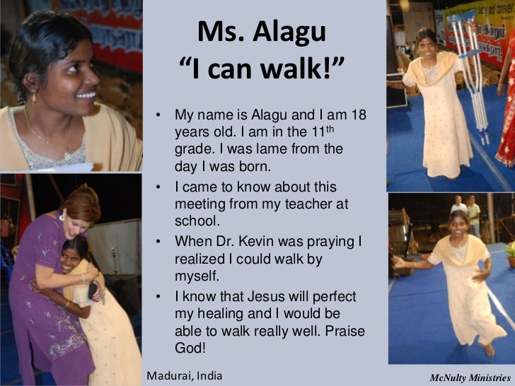 Ms. Alagu “I can walk!” • My name is Alagu and I am 18 years old. I am in the 11th grade. I was lame from the da...