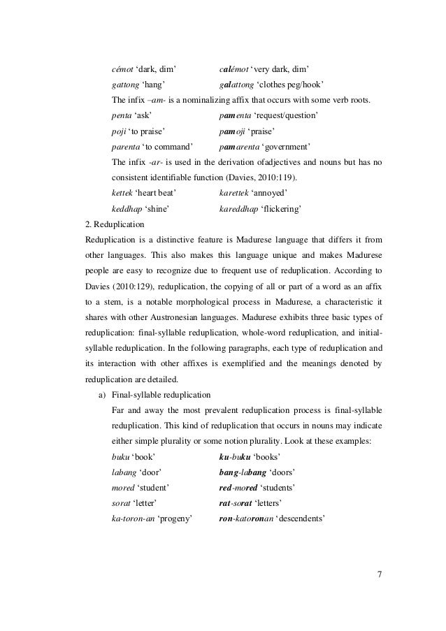 Madurese language morphology Madurese language morphology