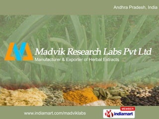 Andhra Pradesh, India  Manufacturer & Exporter of Herbal Extracts 