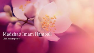 Madzhab Imam Hambali
Oleh kelompok 4
 