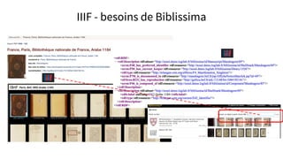 IIIF - besoins de Biblissima
 