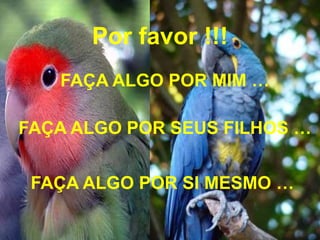 Por favor !!!
FAÇA ALGO POR MIM …
FAÇA ALGO POR SEUS FILHOS …
FAÇA ALGO POR SI MESMO …
 