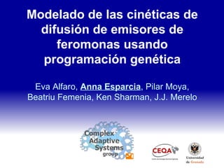 Modelado de las cinéticas de difusión de emisores de feromonas usando programación genética Eva Alfaro,  Anna Esparcia , Pilar Moya, Beatriu Femenia, Ken Sharman, J.J. Merelo 