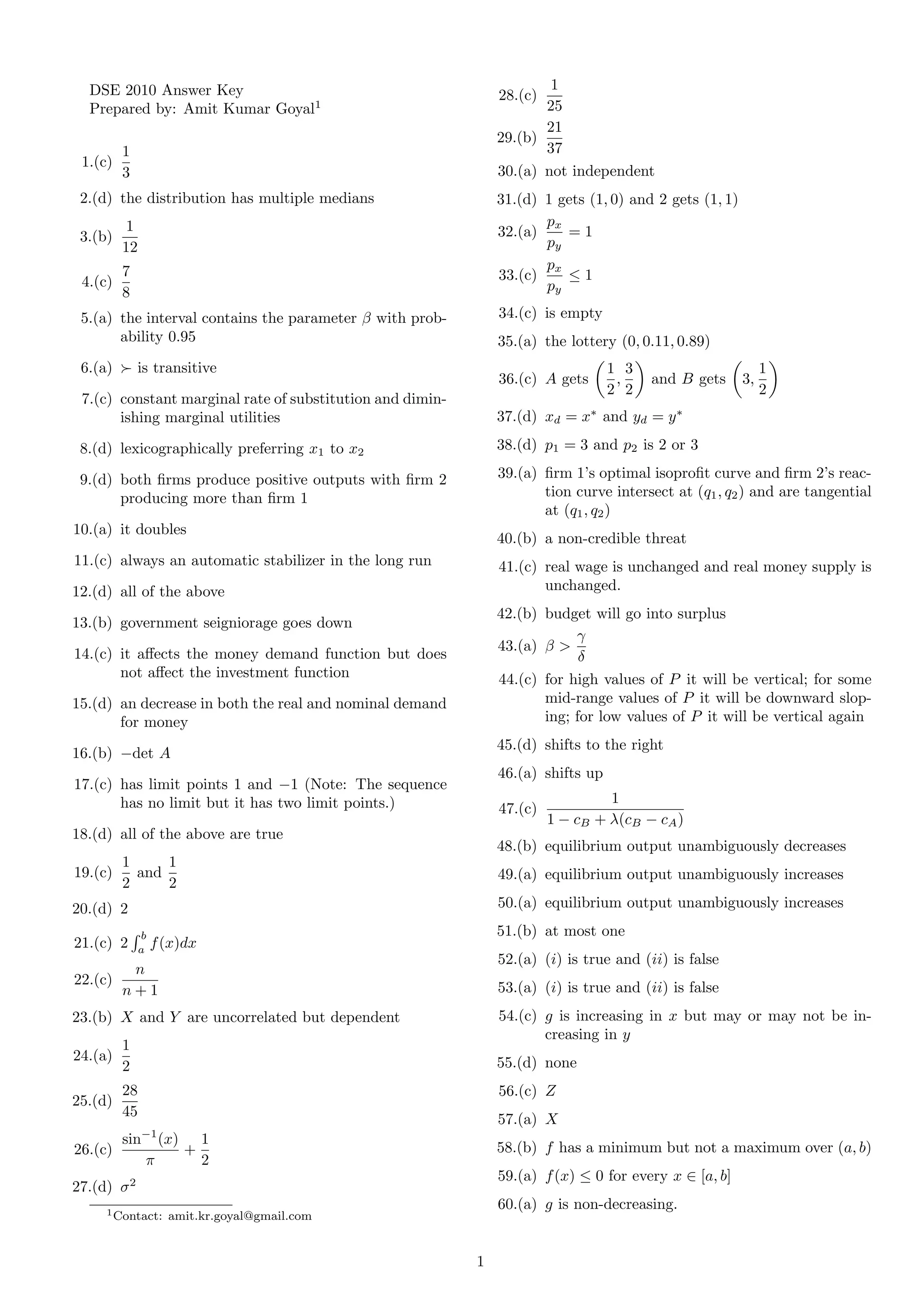 Ma economics entrance syllabus PDF