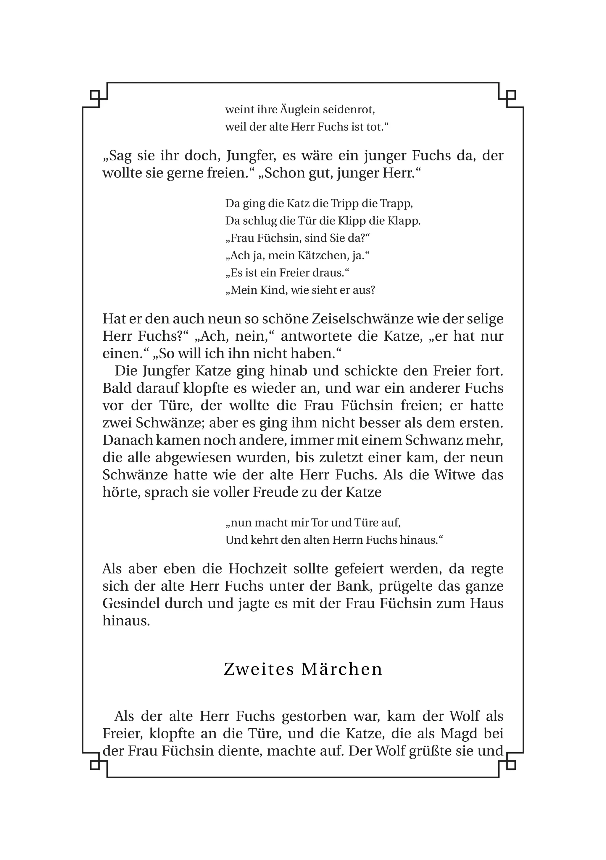 Die Hochzeit der Frau Füchsin