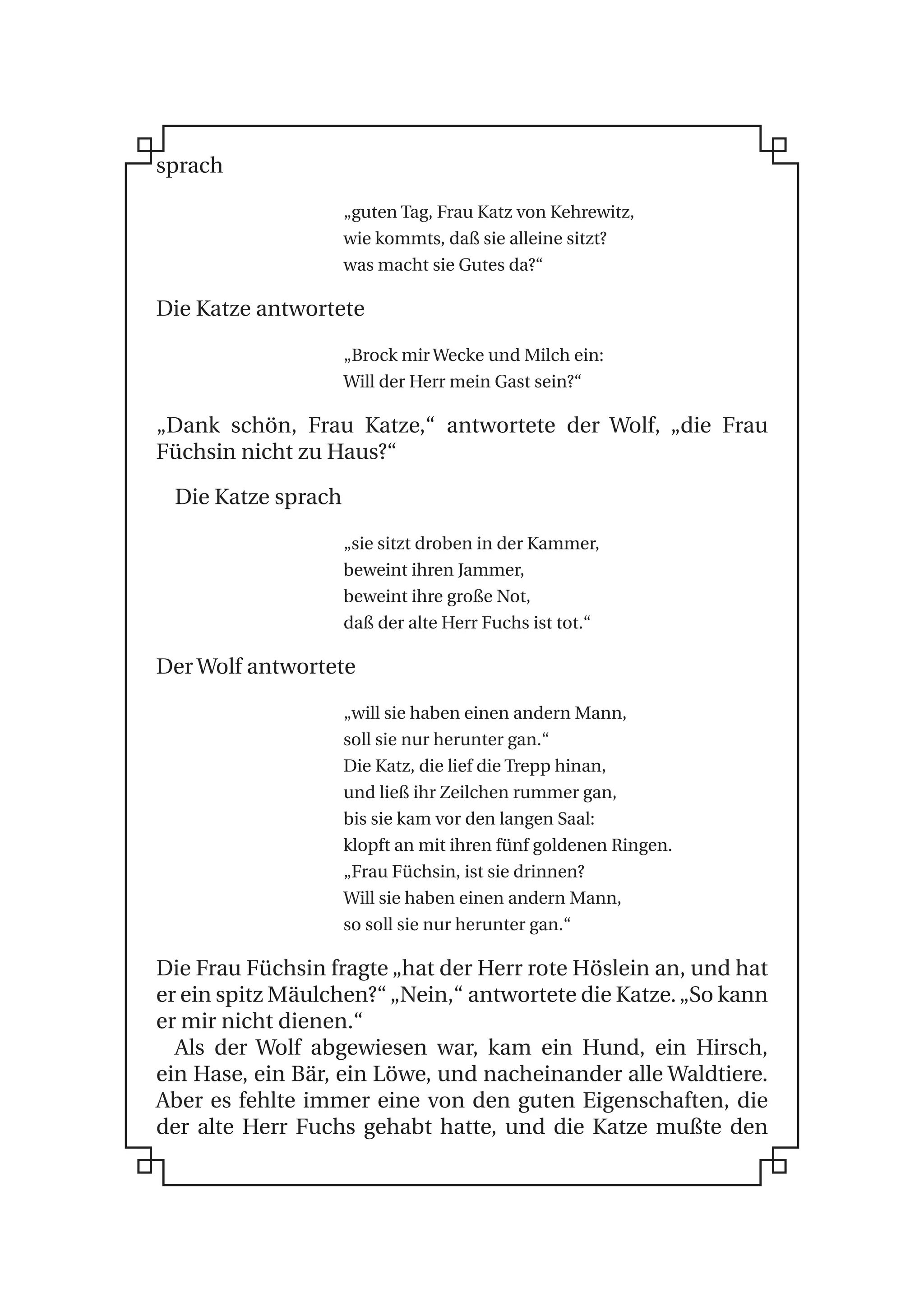 Die Hochzeit der Frau Füchsin