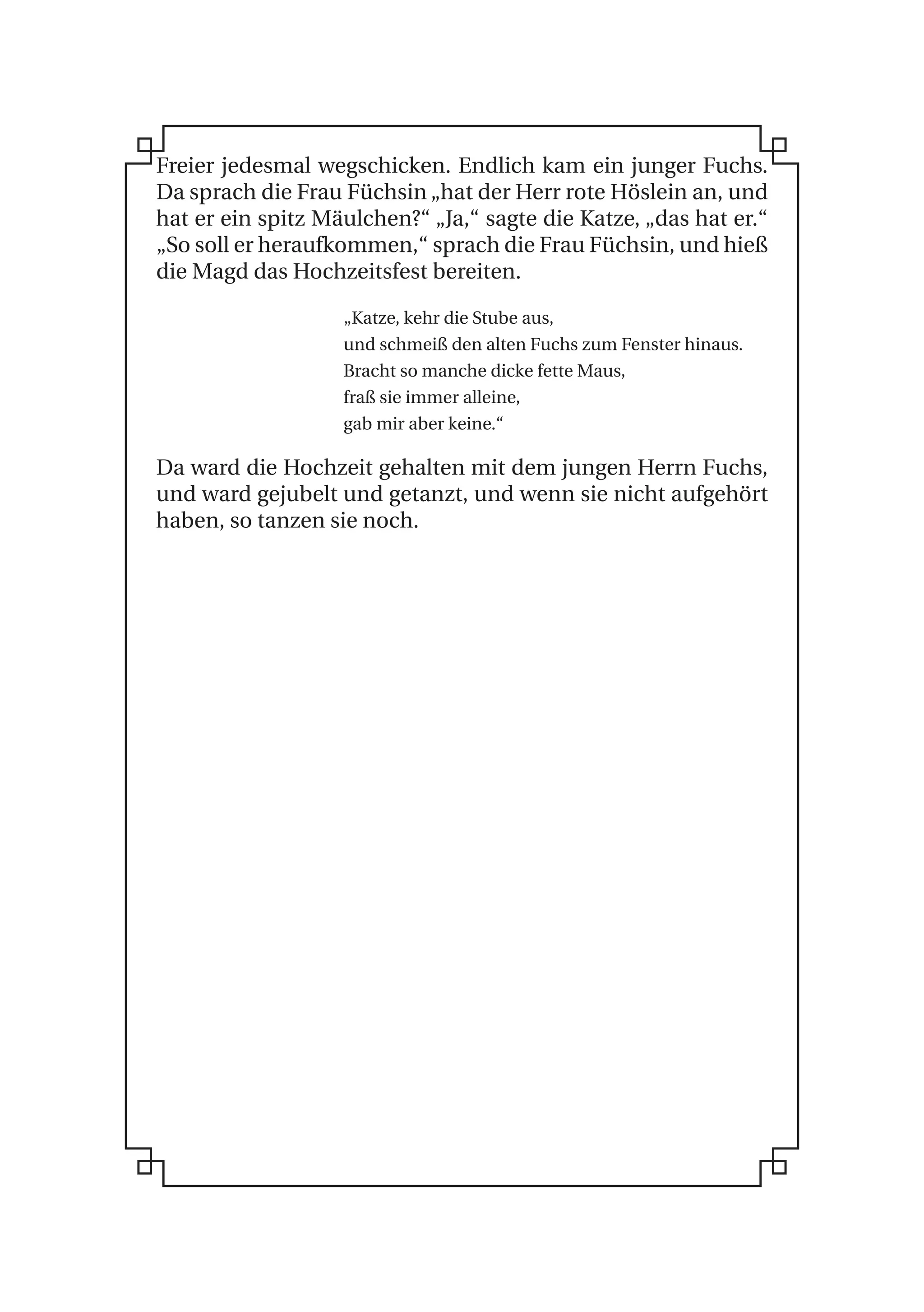 Die Hochzeit der Frau Füchsin