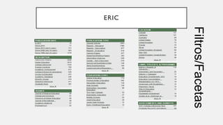 ERIC
Filtros/Facetas
 